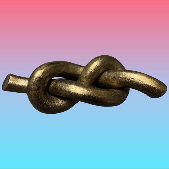 NWOT Studio Mcgee Target Decor Knot Gold Metal Cast Threshold Spring - Picture 1 of 3